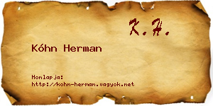 Kóhn Herman névjegykártya